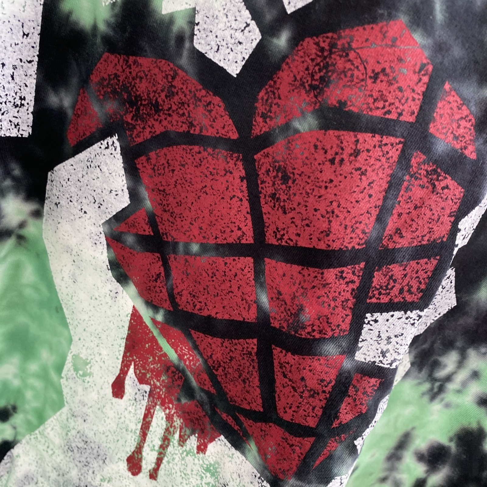 Green Day Sleeveless T Shirt Size 2XL Green Black White Tie Dye