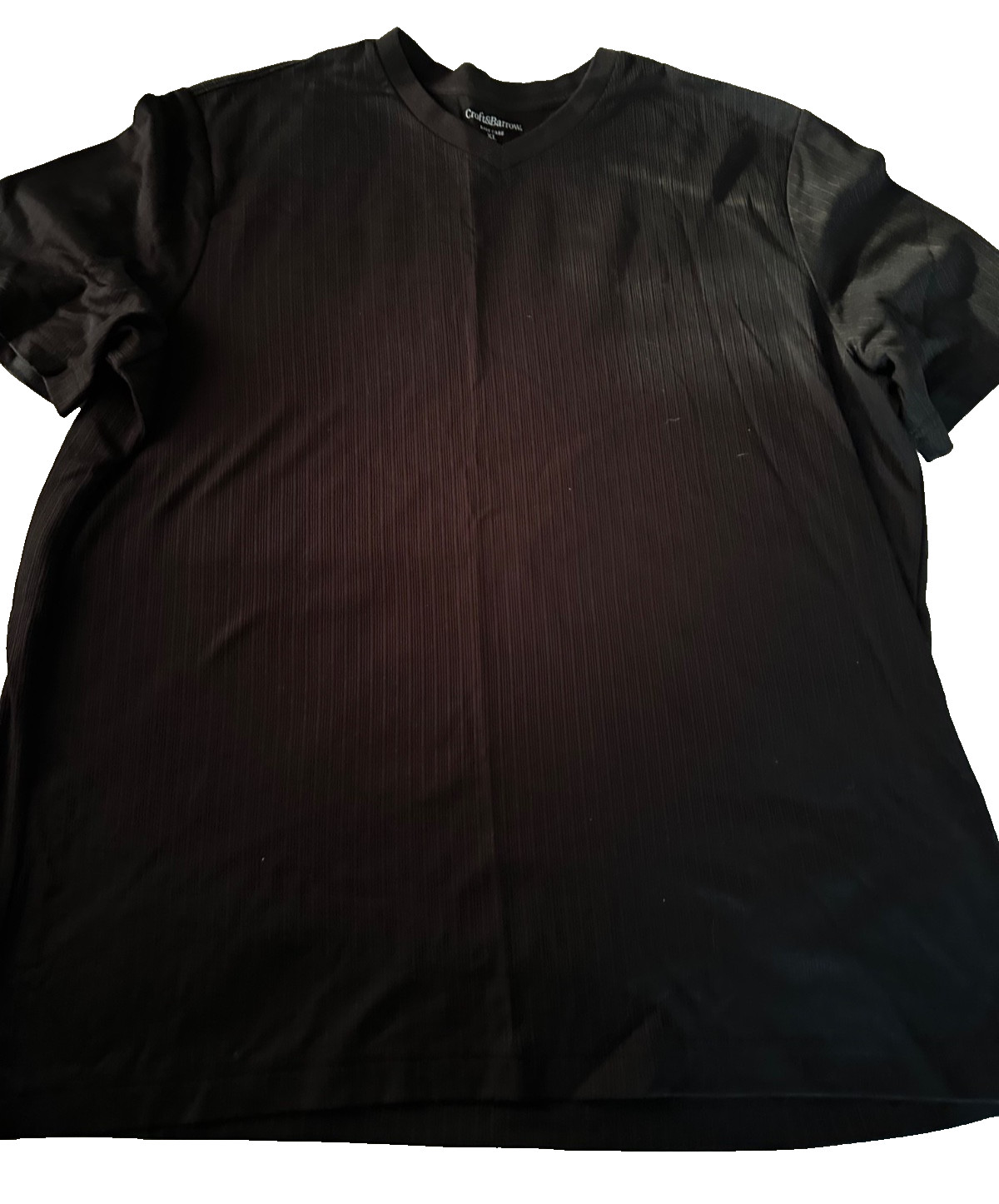 Croft & Barrow Easy Care Men&rsquo;s Size XL V-Neck Dress T-Shirt Black Short-Sleeve