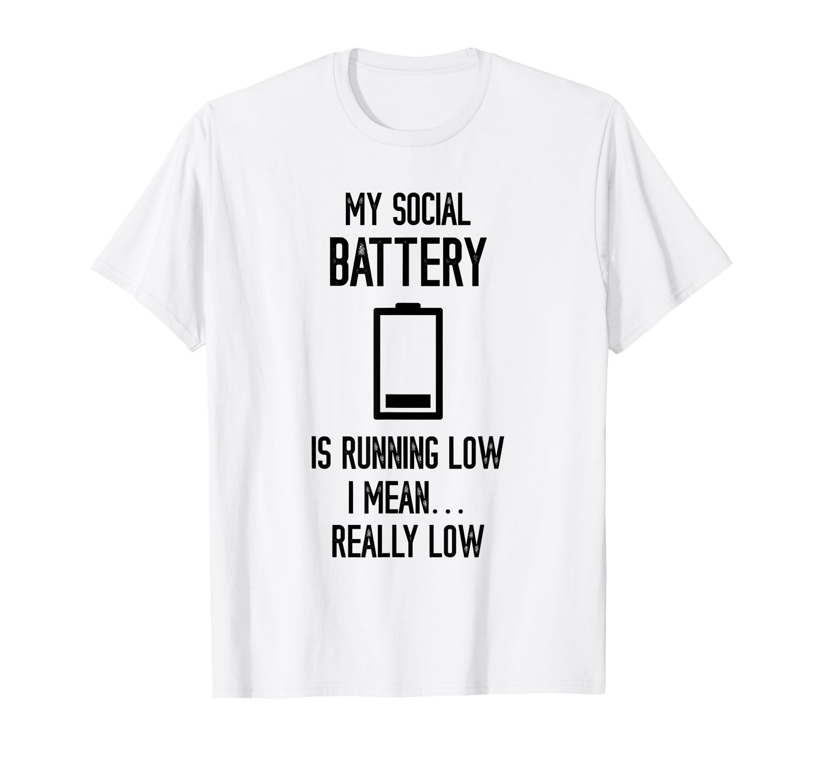 Social Battery Running Low Funny Social Introvert People Shy T-Shirt
