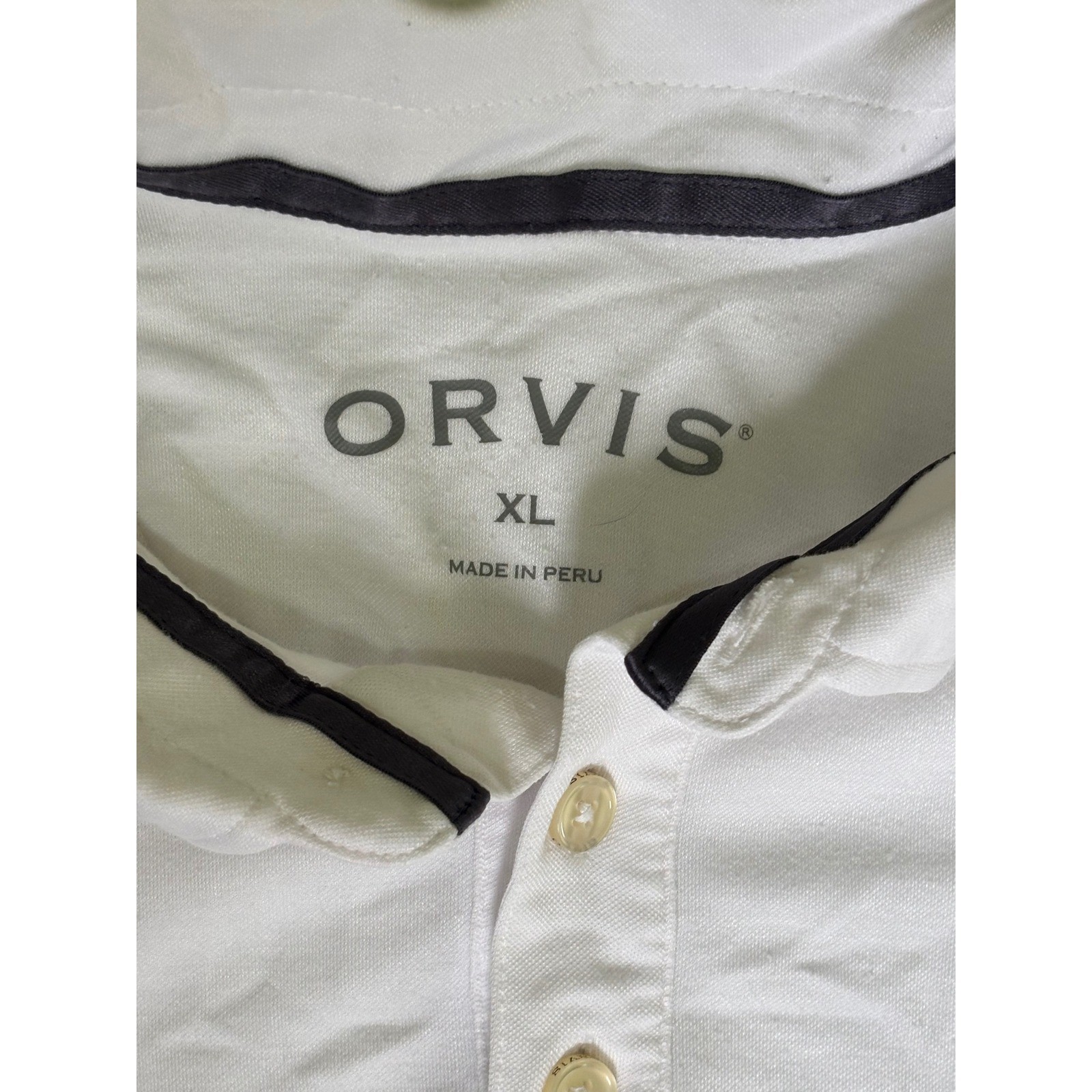 Men&rsquo;s Orvis Polo Shirt Size XL Short Sleeve Golf Polo Shirt White