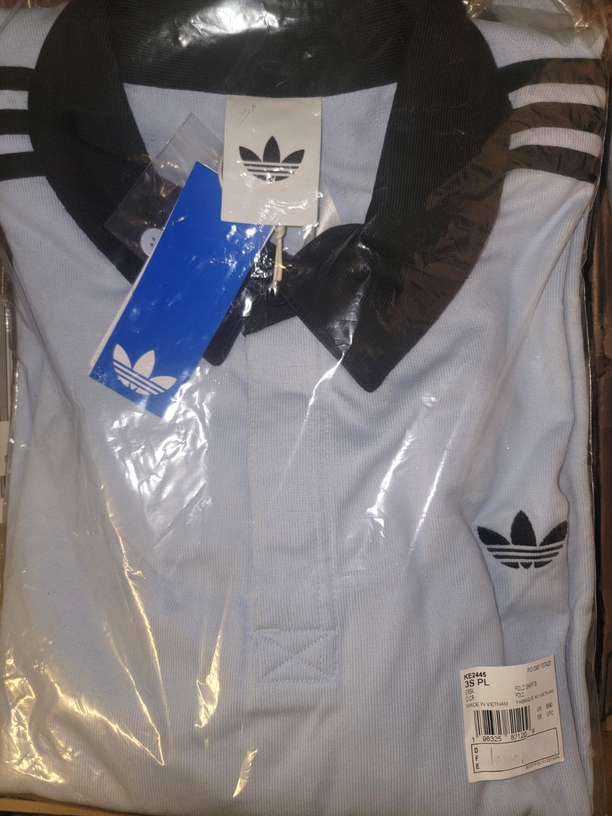 NEW MEN&rsquo;S ADIDAS ORIGINALS 3 STRIPES RUGBY POLO SHIRT ~ SIZE LARGE #KE2445