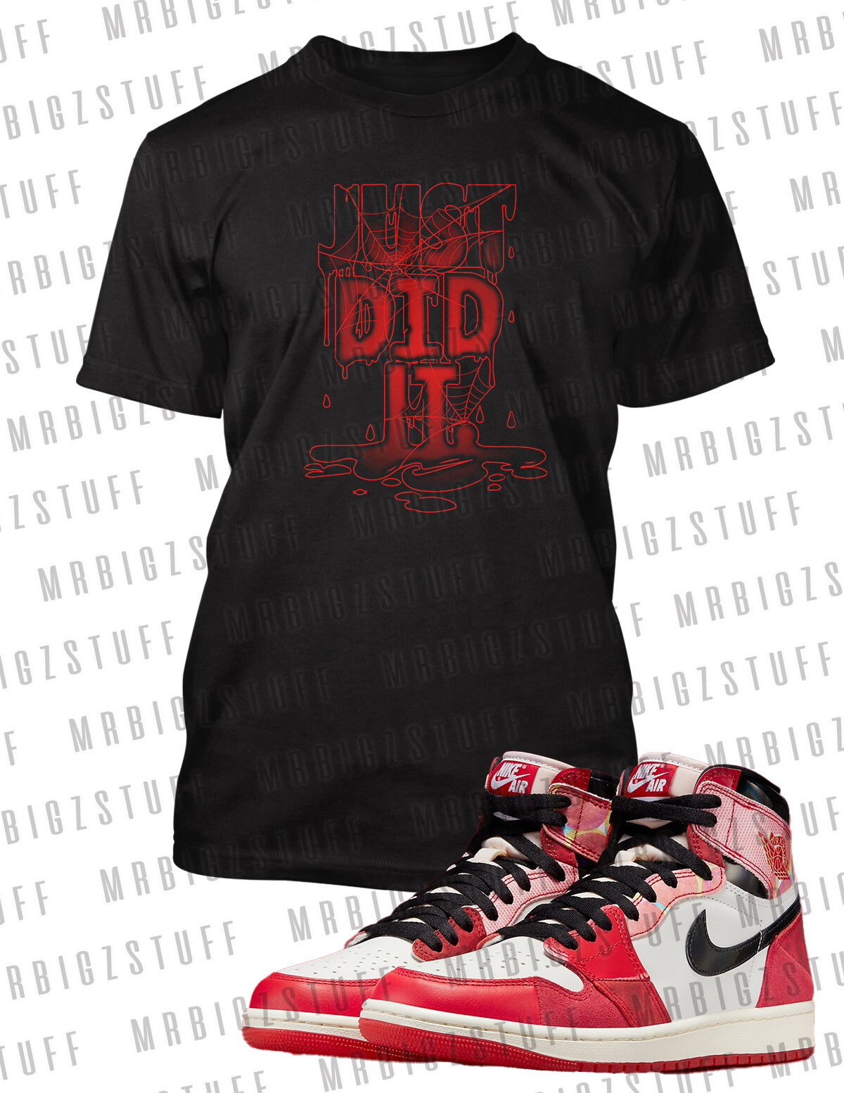 Just Did It Graphic Sneaker Tee Shirt J1 Next Chapter Spider Verse Big Tall T