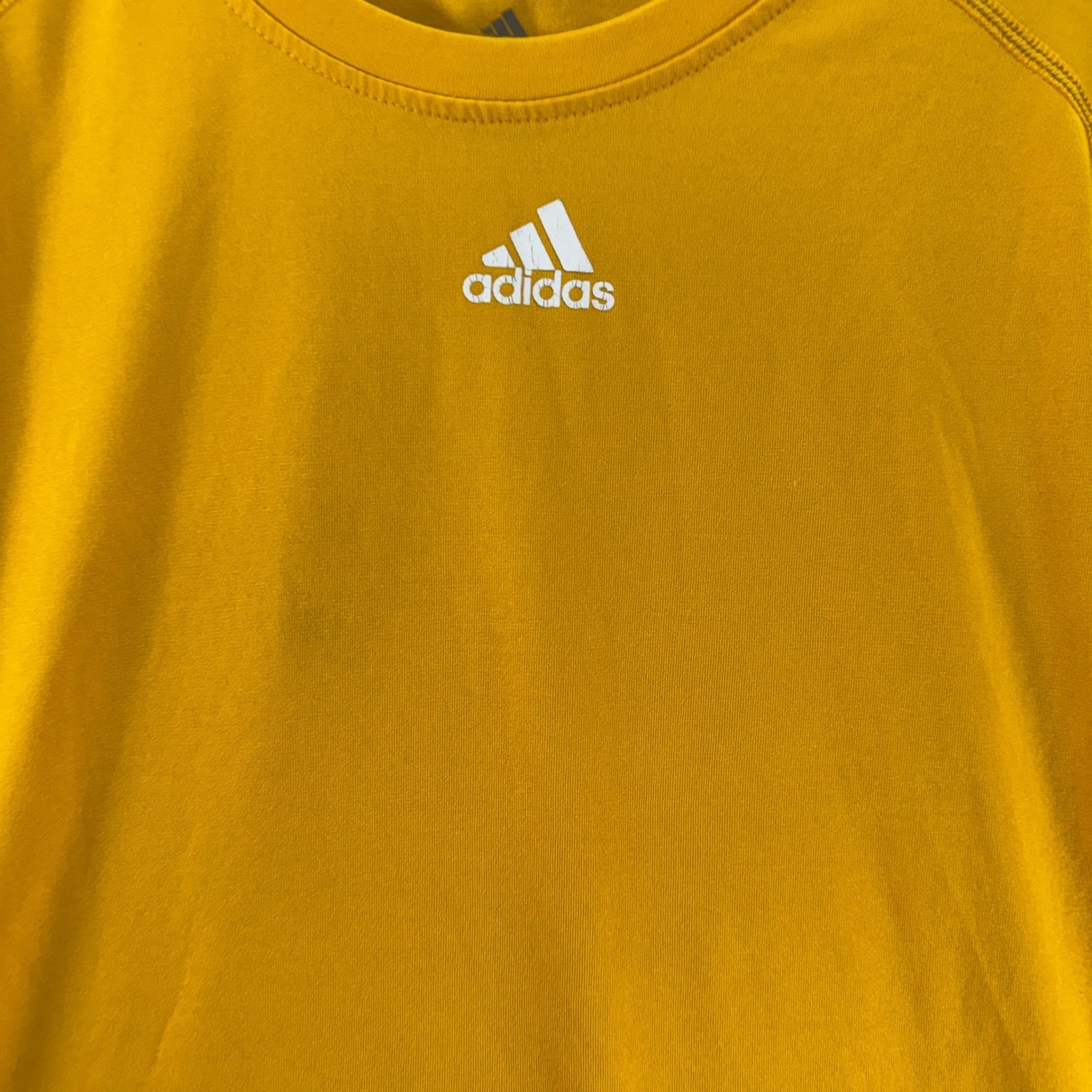 Adidas Climalite Mens 2XL Long Sleeve Shirt Gold Yellow Athletic Performance Tee