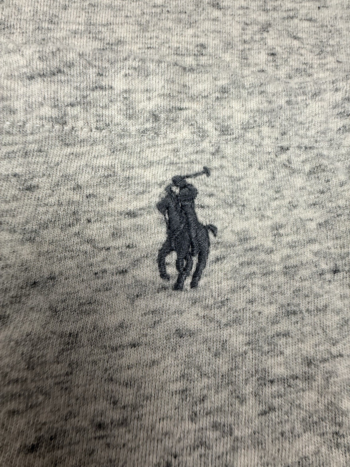 POLO RALPH LAUREN CREW T-SHIRT L GRAY LONG SLEEVE POCKET Embroidered PONY Logo