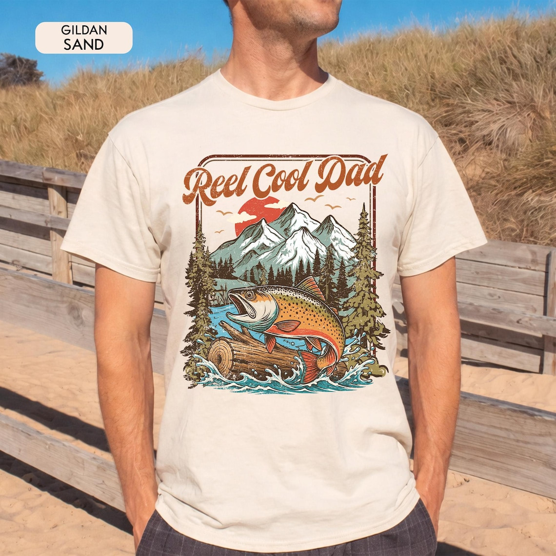 Comfort Colors Reel Cool Dad Fishing Shirt Father&rsquo;s Day Gift For Husband Men Tee