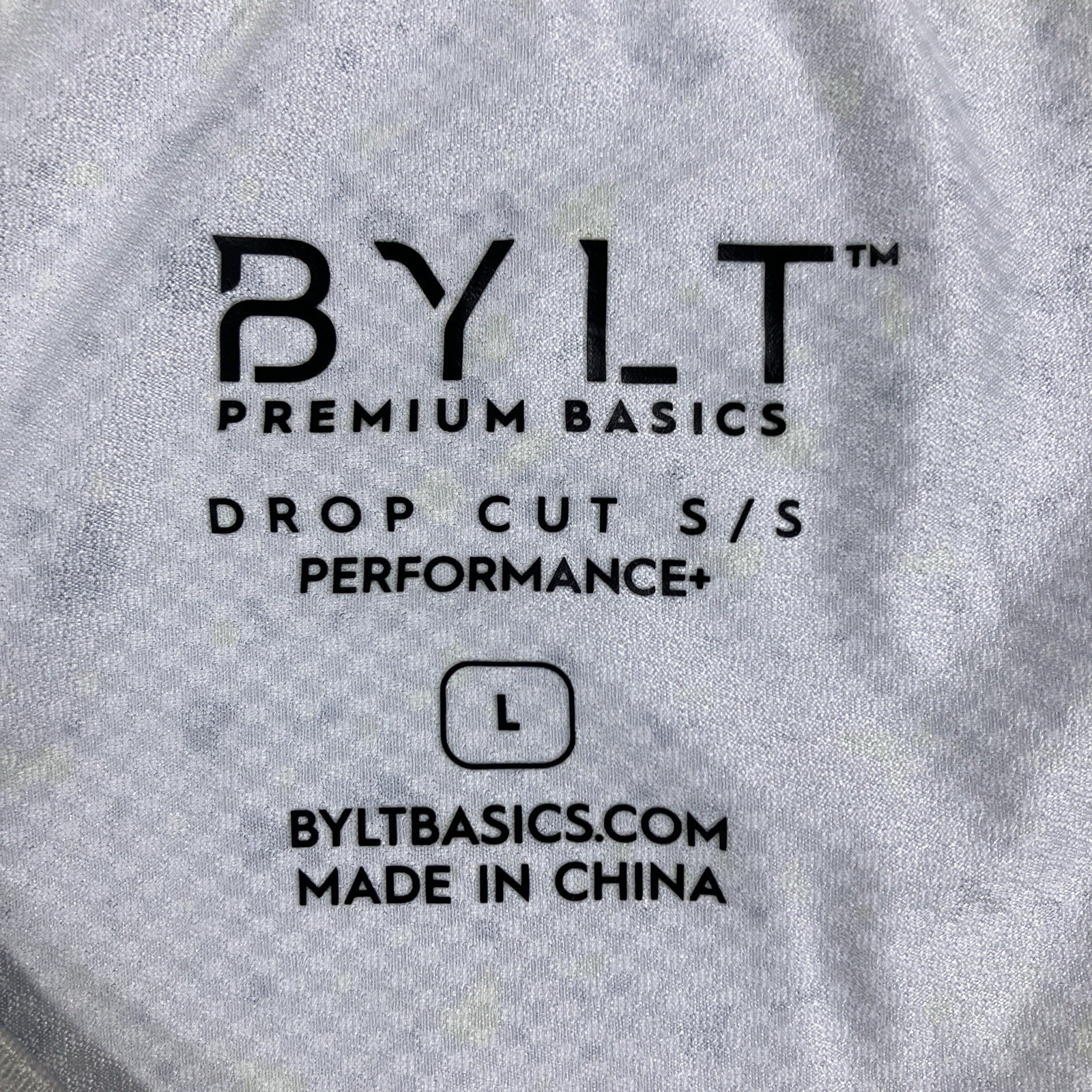 BYLT Shirt Mens Large Short Sleeve Drop Cut Performance Crew Neck T