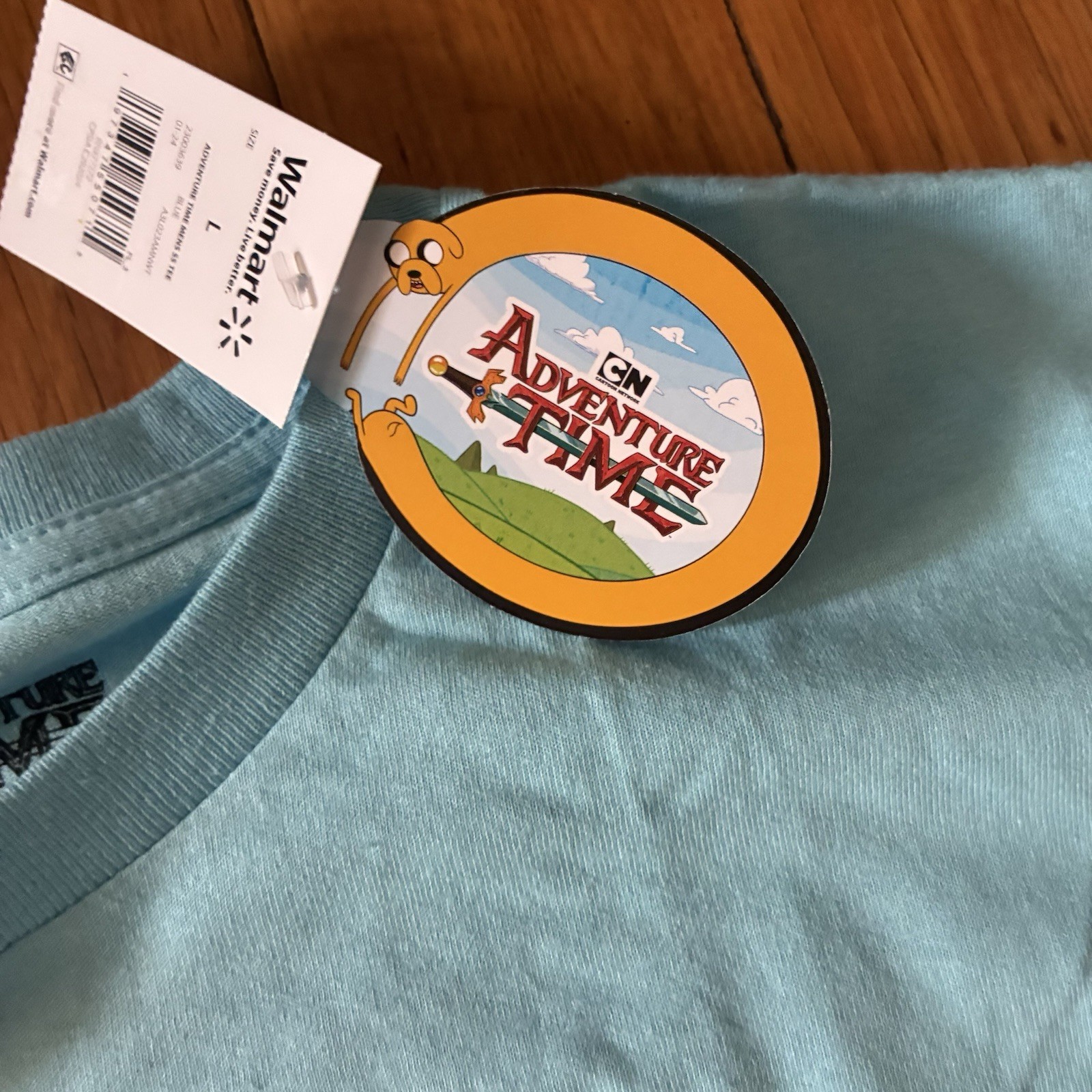 Adventure Time with Finn & Jake Men&rsquo;s Blue Cartoon Graphic Tee T-Shirt Sz Large
