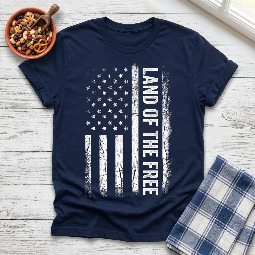 USA Flag Patriotic Personalized T-shirt Your Own Printed Text T A79