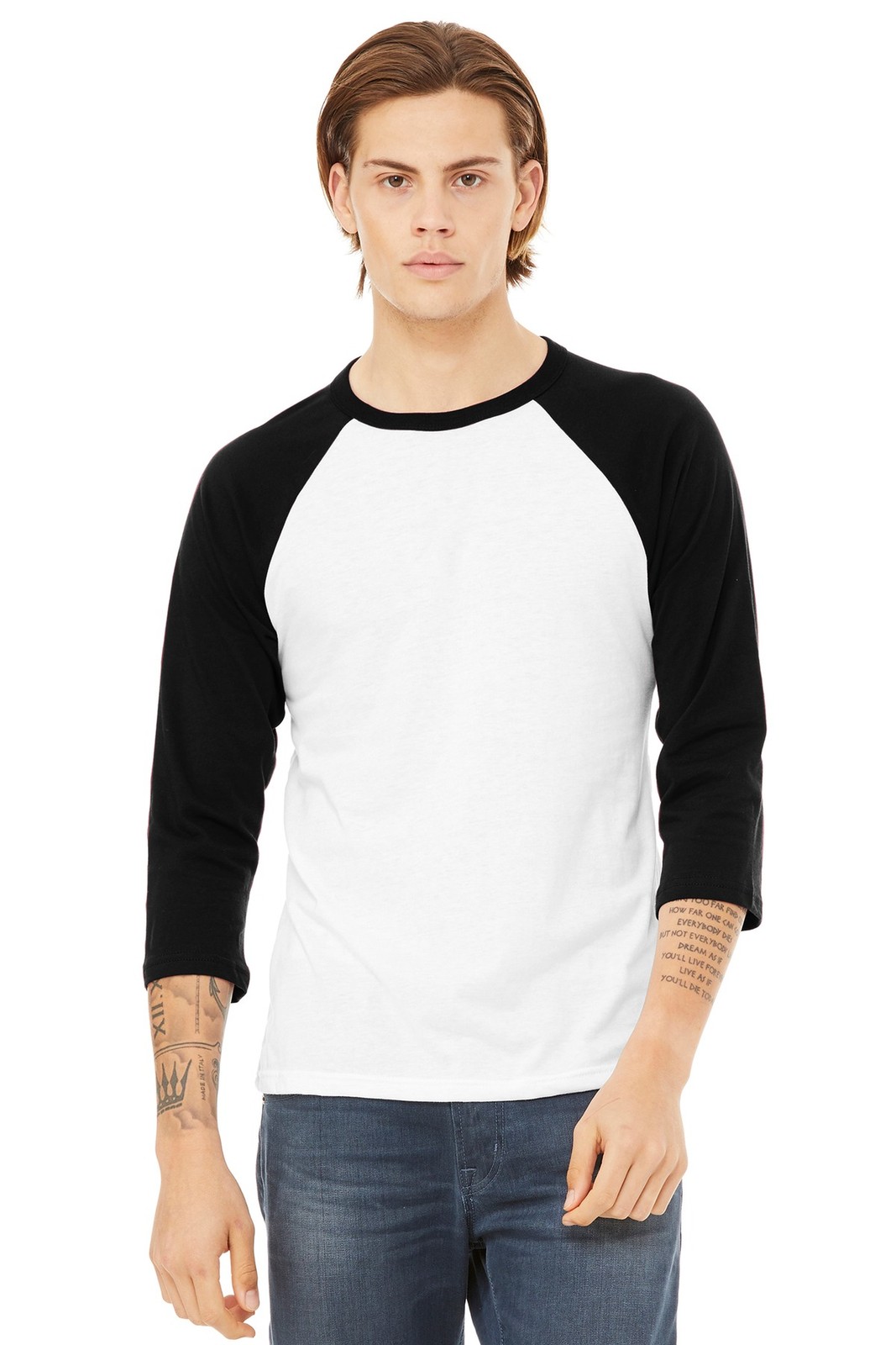 BELLA+CANVAS Unisex 3/4-Sleeve Baseball Tee BC3200
