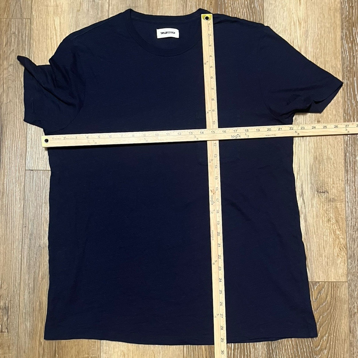 Taylor Stitch Mens Slub Pocket Tee Rinsed Indigo Blue 100% Organic Cotton 42 L