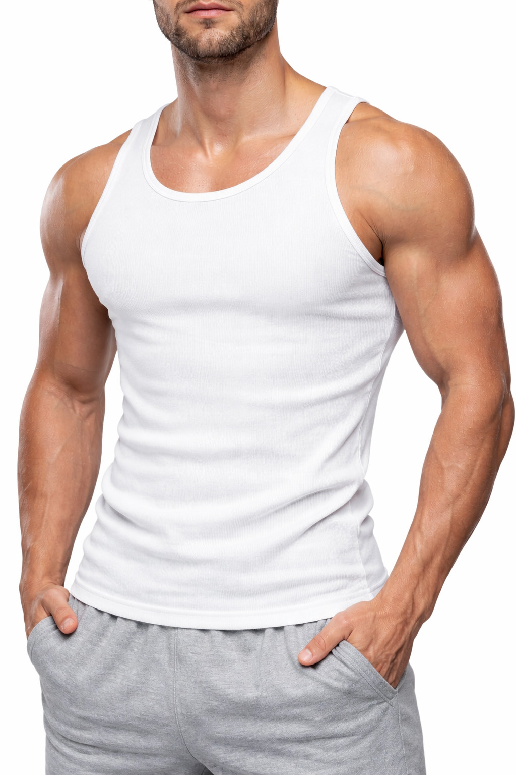 1-6 PCS MENS VESTS 100% COTTON TANK TOP SUMMER TRAINING GYM TOPS PLAIN S-5XL