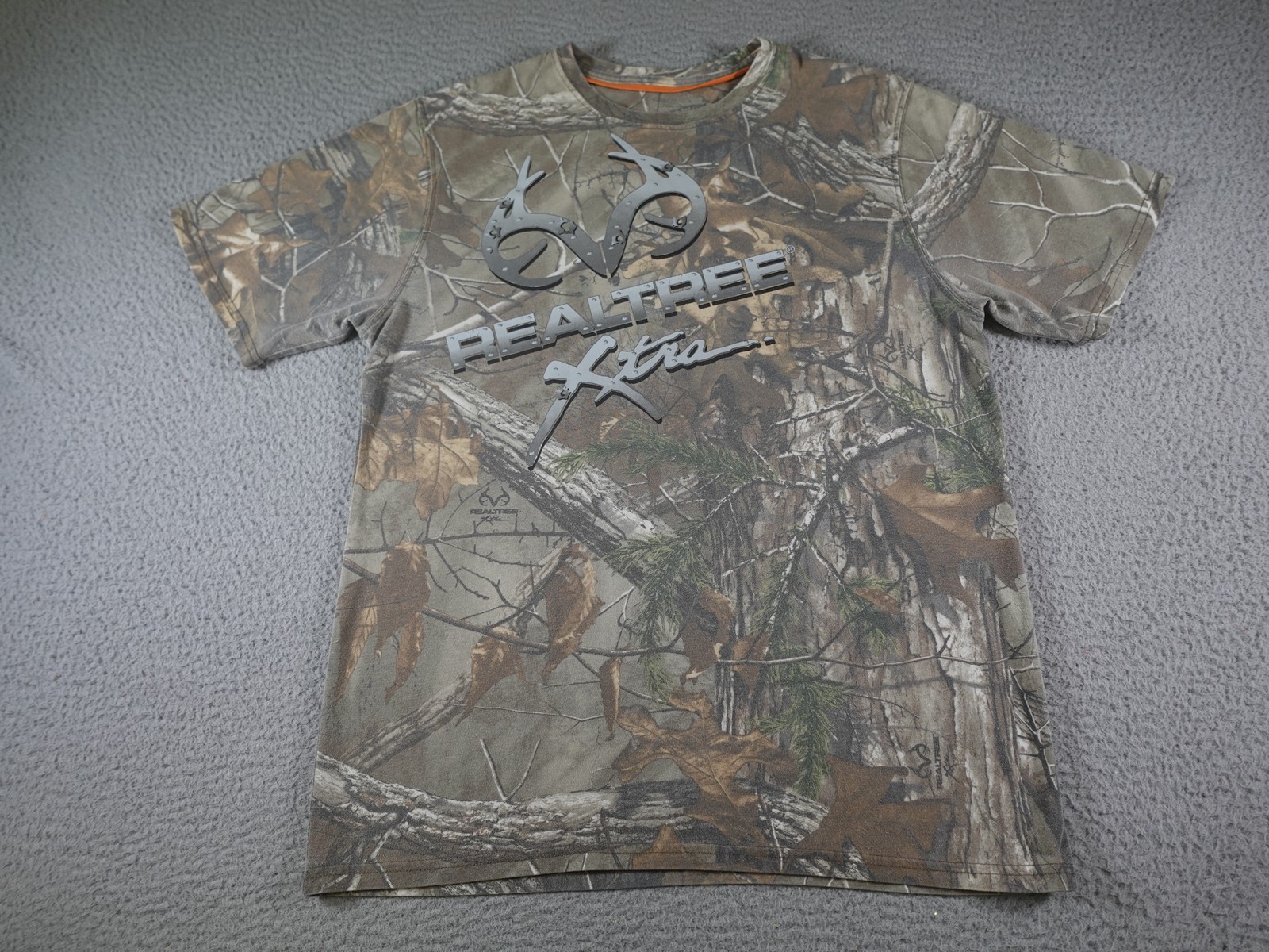 Realtree Camo Shirt Mens Small Brown Xtra Logo Hunting Outdoor Tee Camouflage
