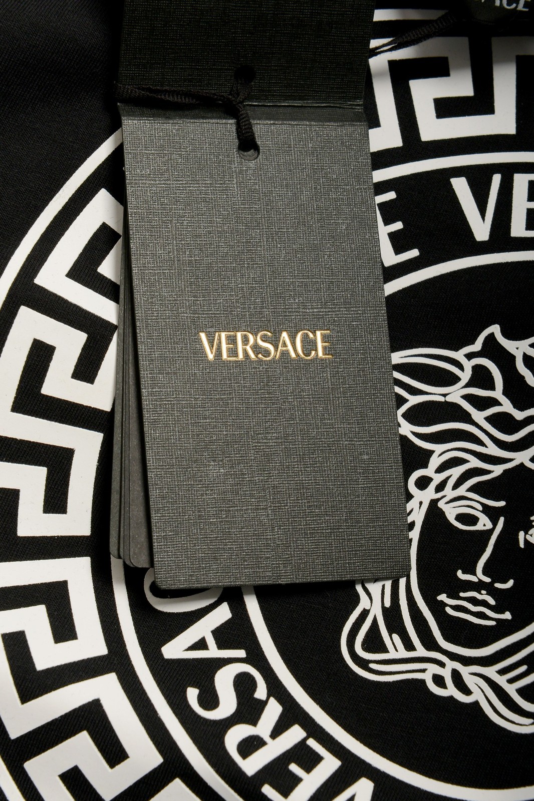 Versace Men&rsquo;s Black Logo Print Crewneck Short Sleeve T-Shirt US 2XL IT 56