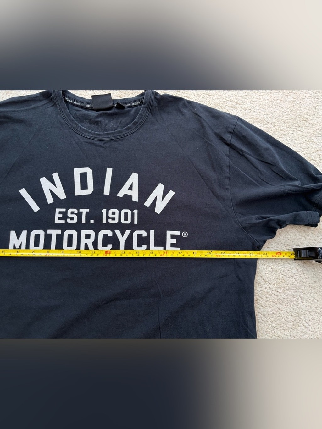 Indian Motorcycle Men&rsquo;s Size Large Est. 1901 Black Logo T-Shirt