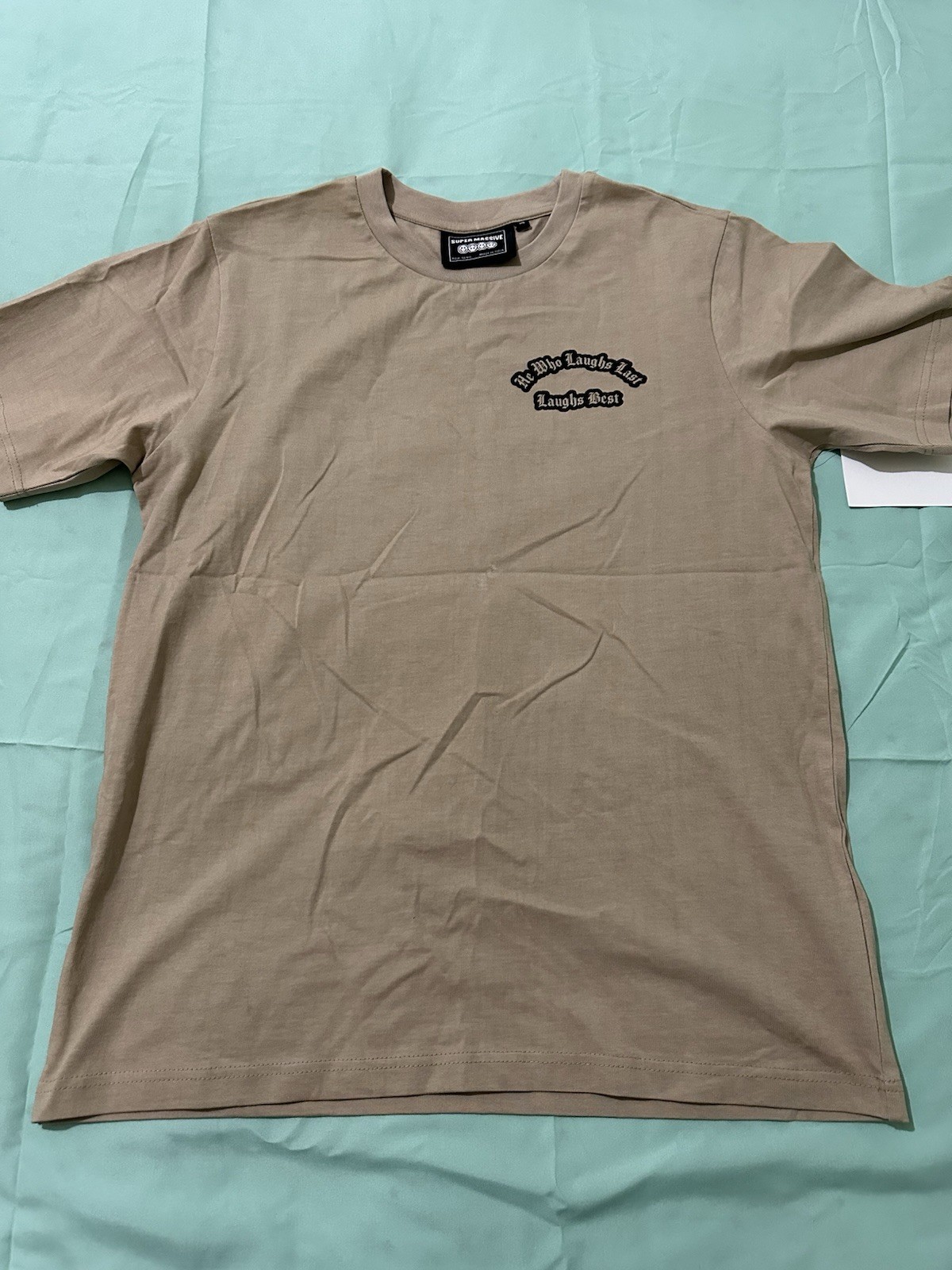 Three Melting Scoops Ice Cream In cone Beige T-shirt M