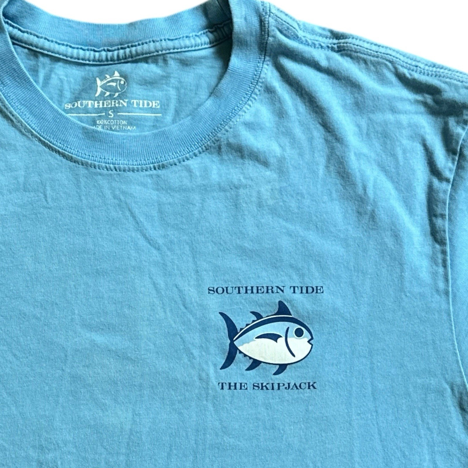 Southern Tide The Skipjack T-Shirt Mens Sz Small Blue Short Sleeve Spellout