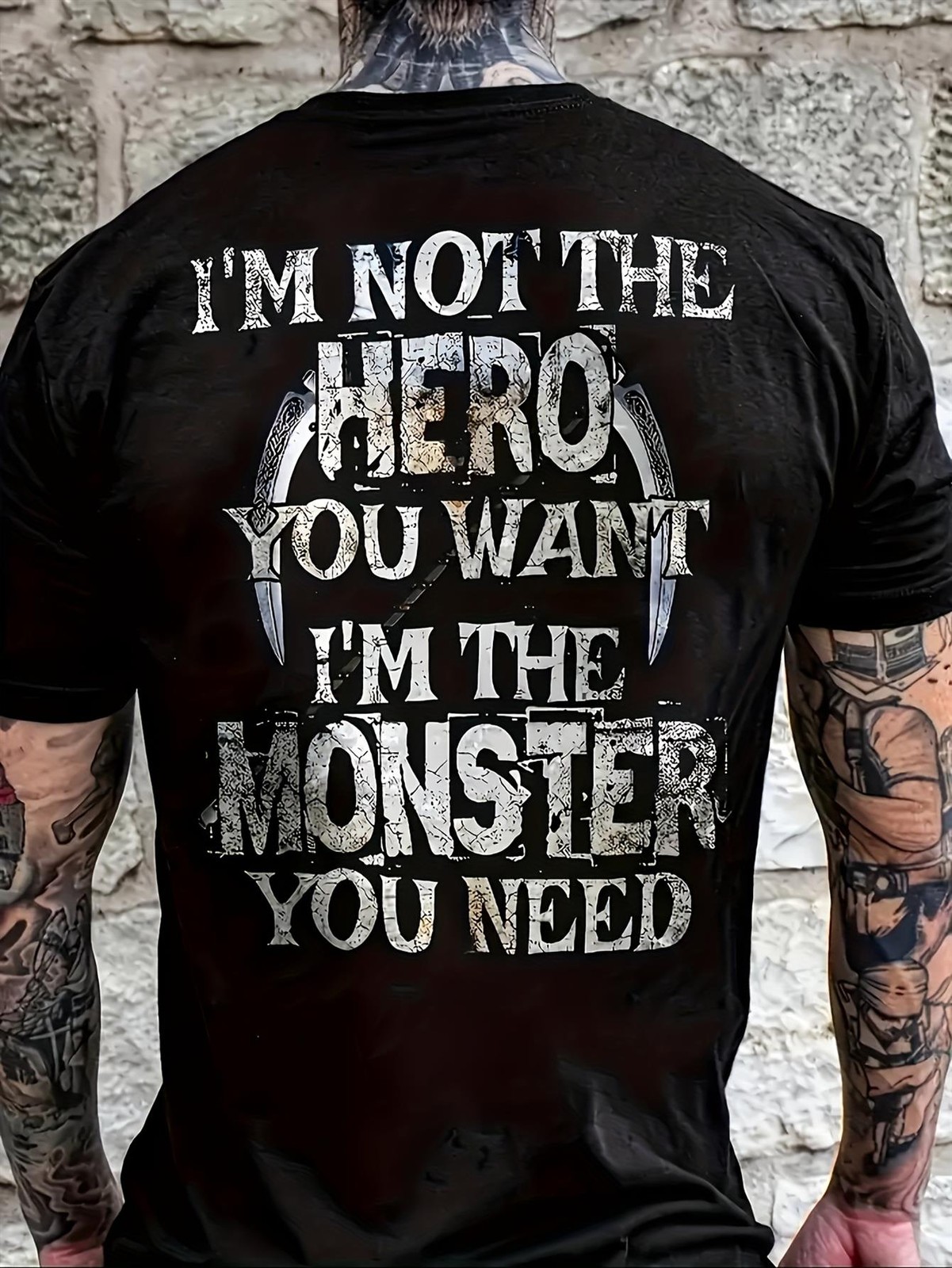 I&rsquo;m Not the Hero You Want I&rsquo;m the Monster You Need Skull Graphic T-Shirt