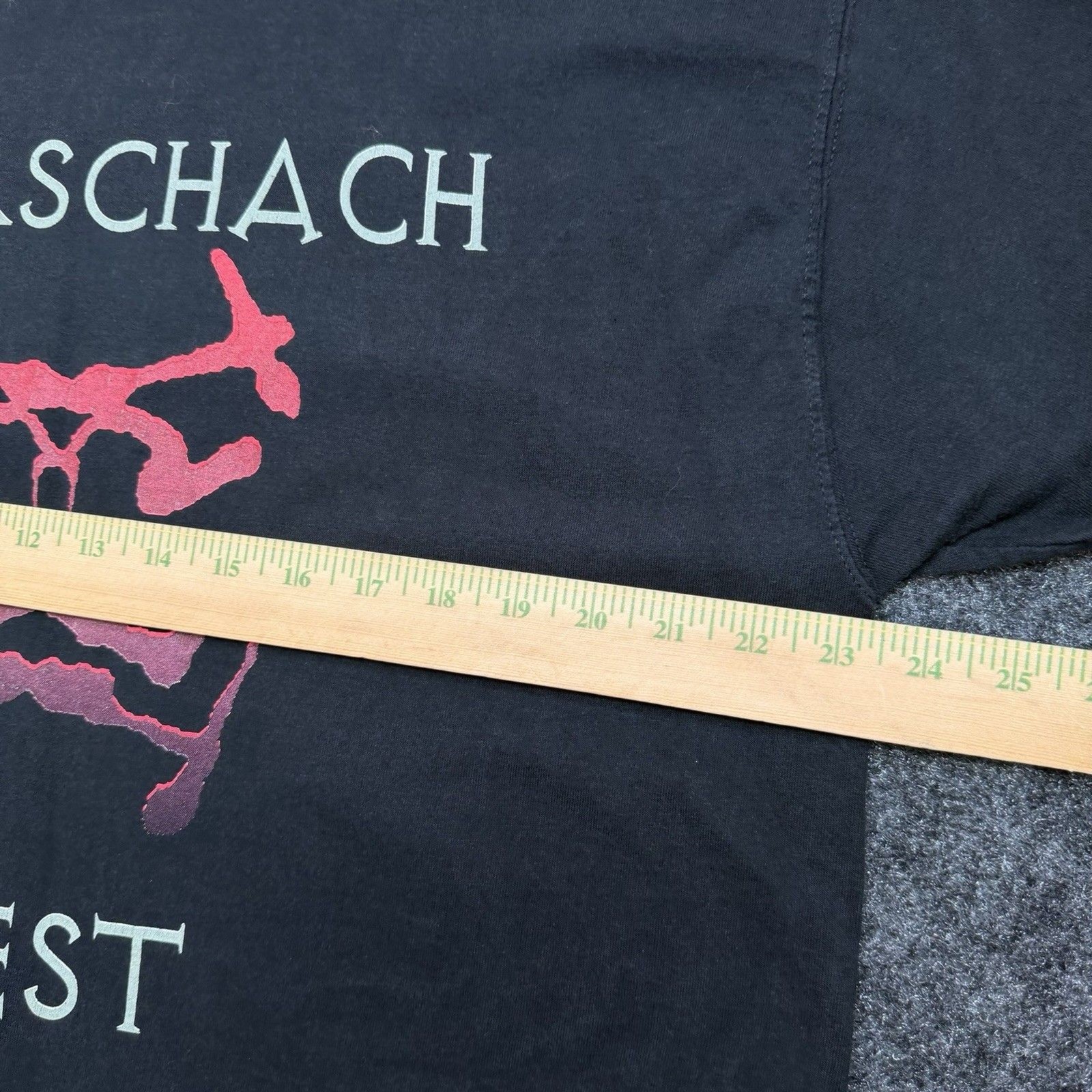 Vintage 90s Rorschach Test Industrial Band Tee Black T-Shirt XL Cut Tag