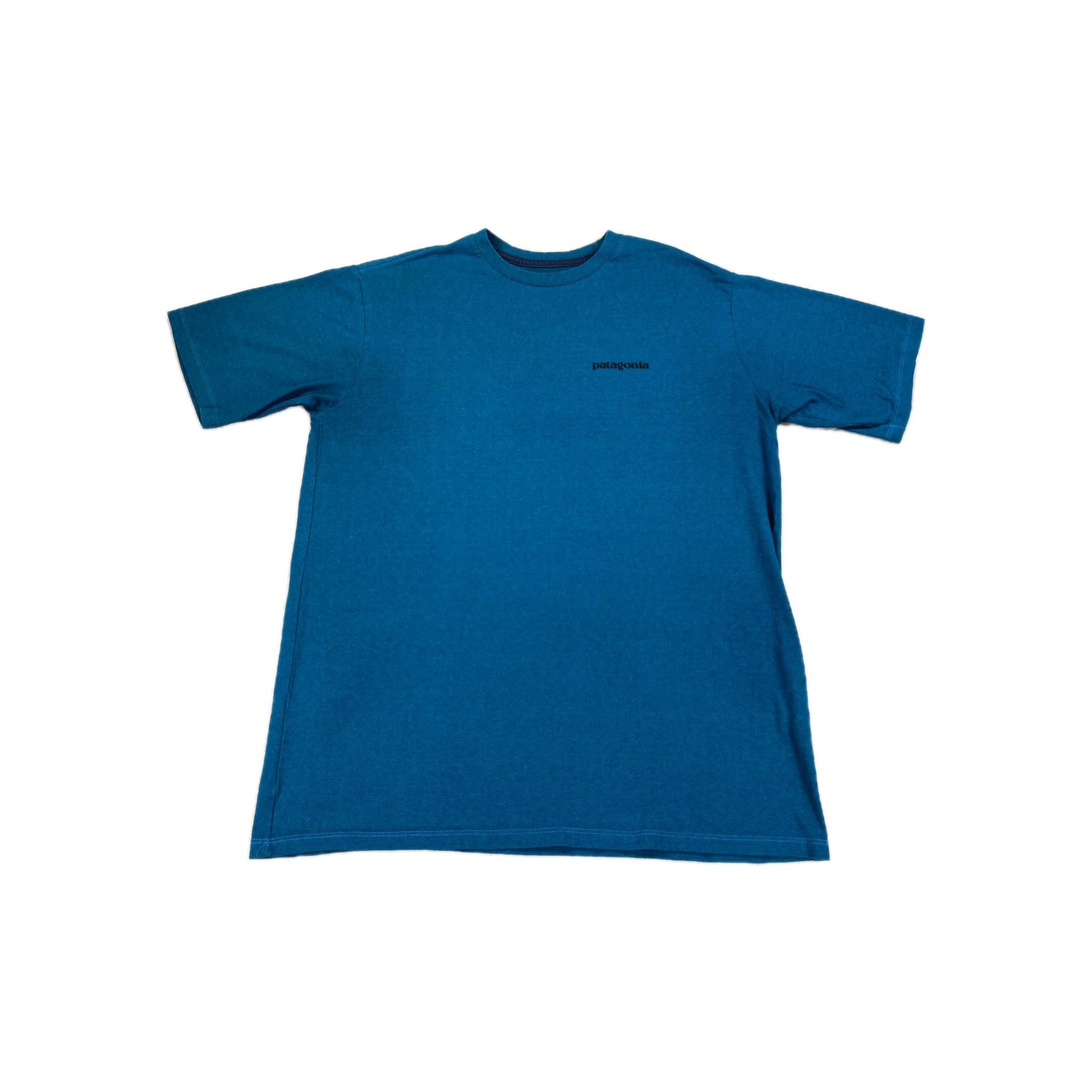 Patagonia Responsibili T Shirt Mens Small Blue Straight Hem Regular Fit Crewneck