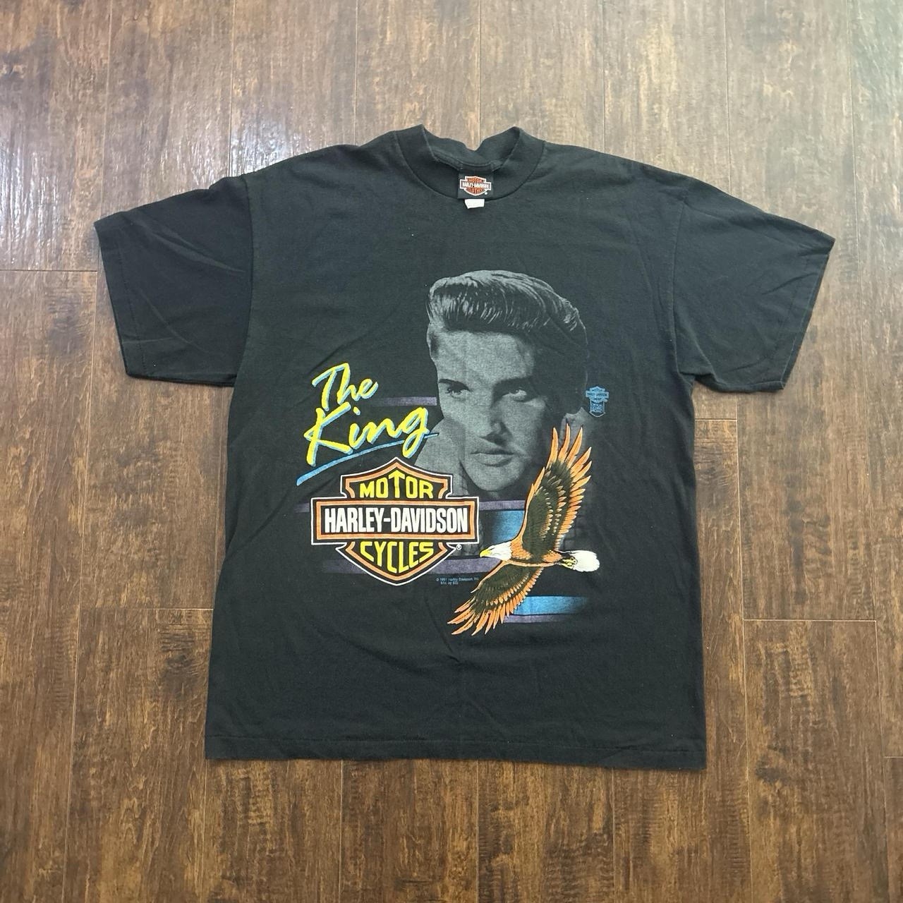 Grail VTG 90&rsquo;s 1991 Elvis Presley Harley Davidson single-stitch USA T-shirt XL