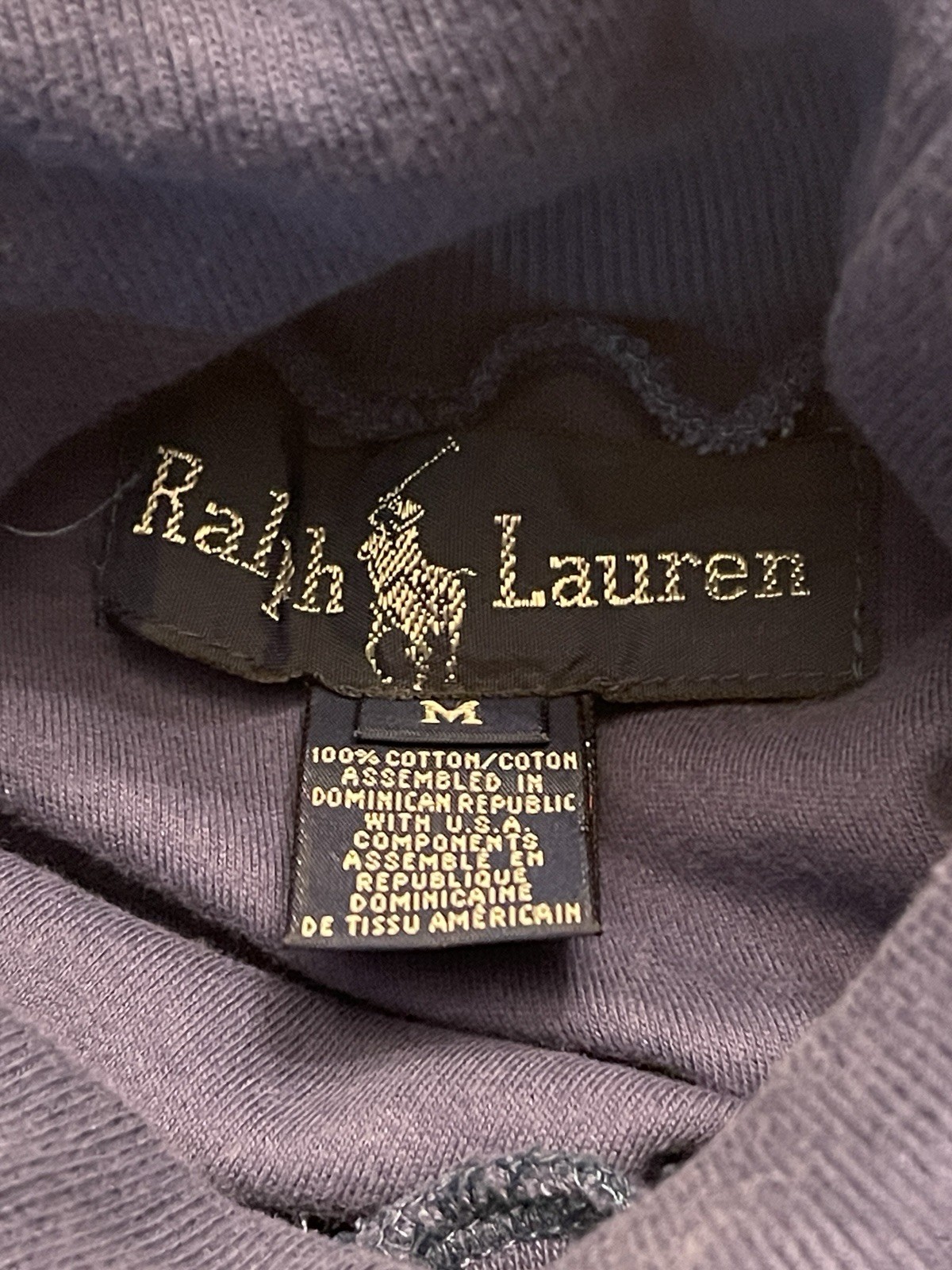 Ralph Lauren Turtle Neck Men’s Size Medium Vintage Blue Long Sleeve Preppy