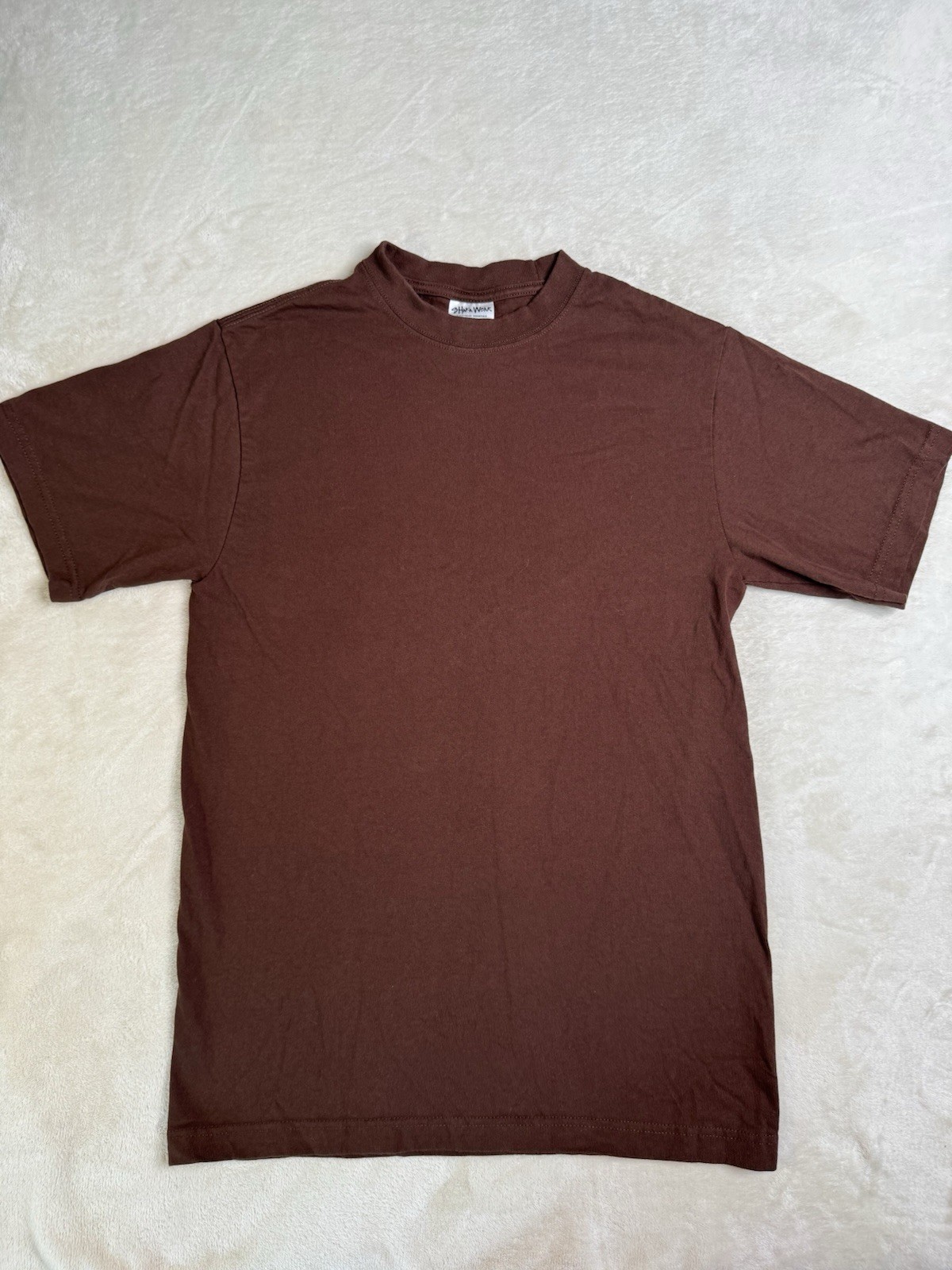 Shaka Wear Super Max Heavy Heavyweight Brown Solid Crew Neck Men&rsquo;s M Tee