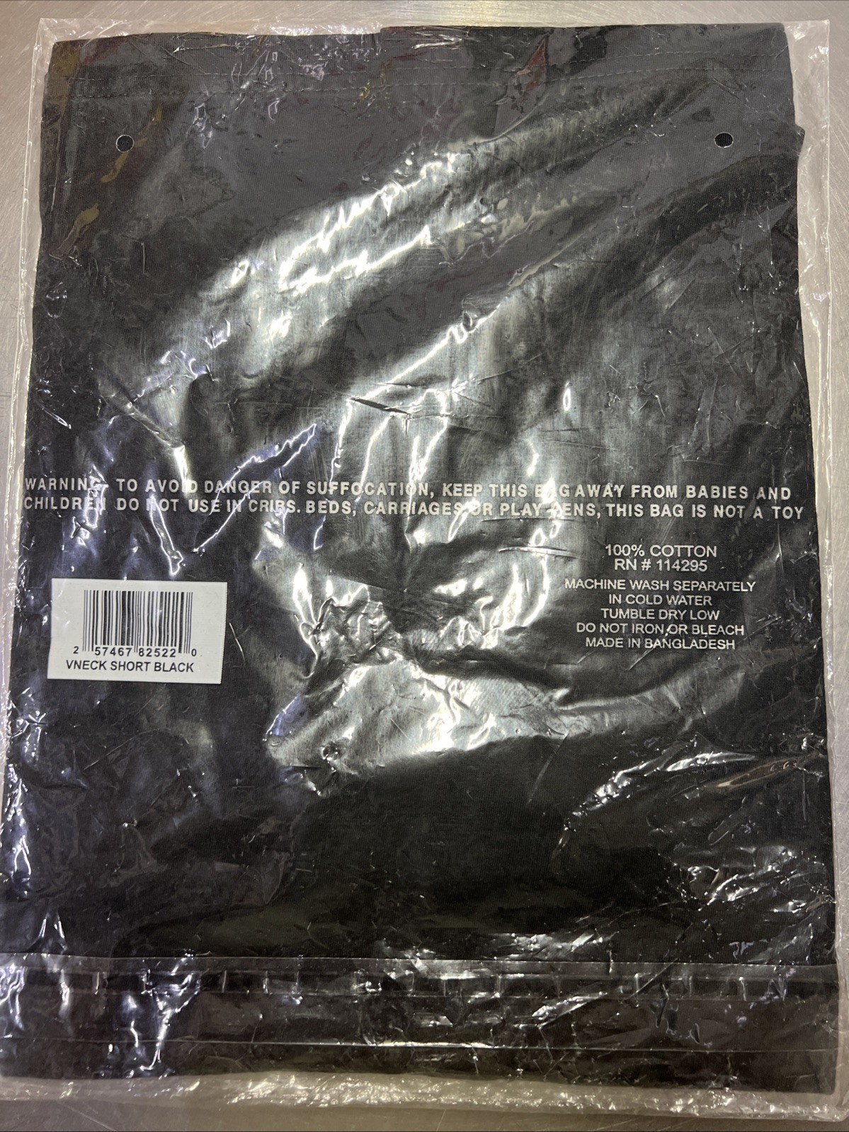 Sada Shirt Short Sleeve V Neck Black Color Medium Sized Can Be Mix N Match S-6x