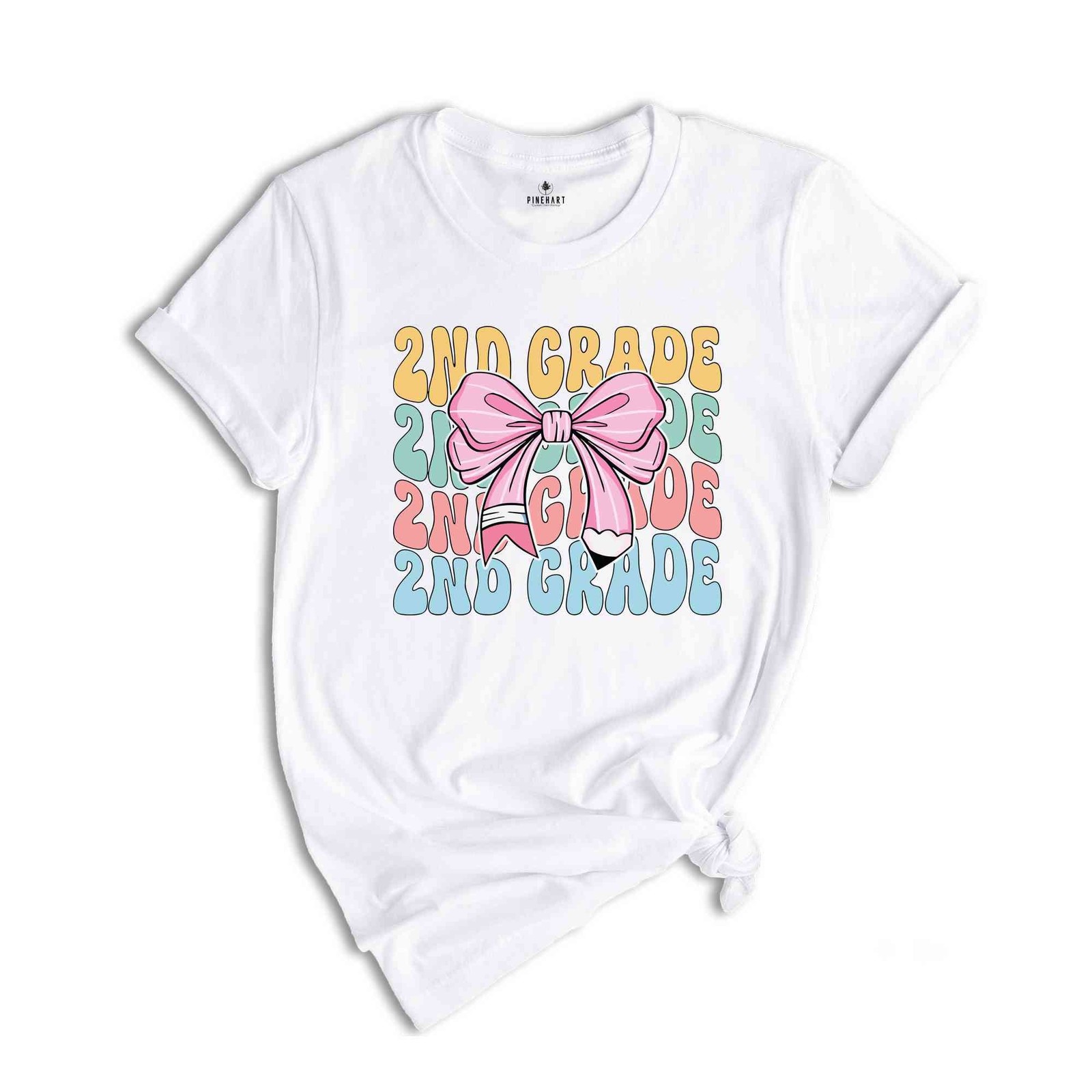 2nd Grade Teacher Coquette Shirt, Teacher Pencil Coquette Bow Shirt, Teacher T-S