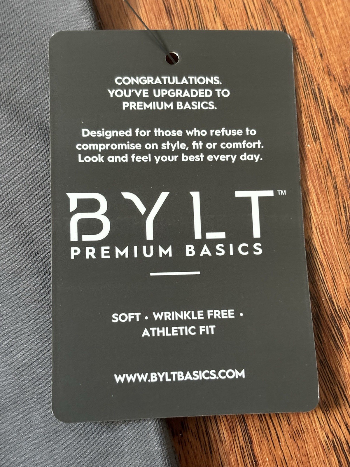 NWT BYLT Premium Basics Drop Cut Short Sleeve Lux Shirt Mens Small Black Gray
