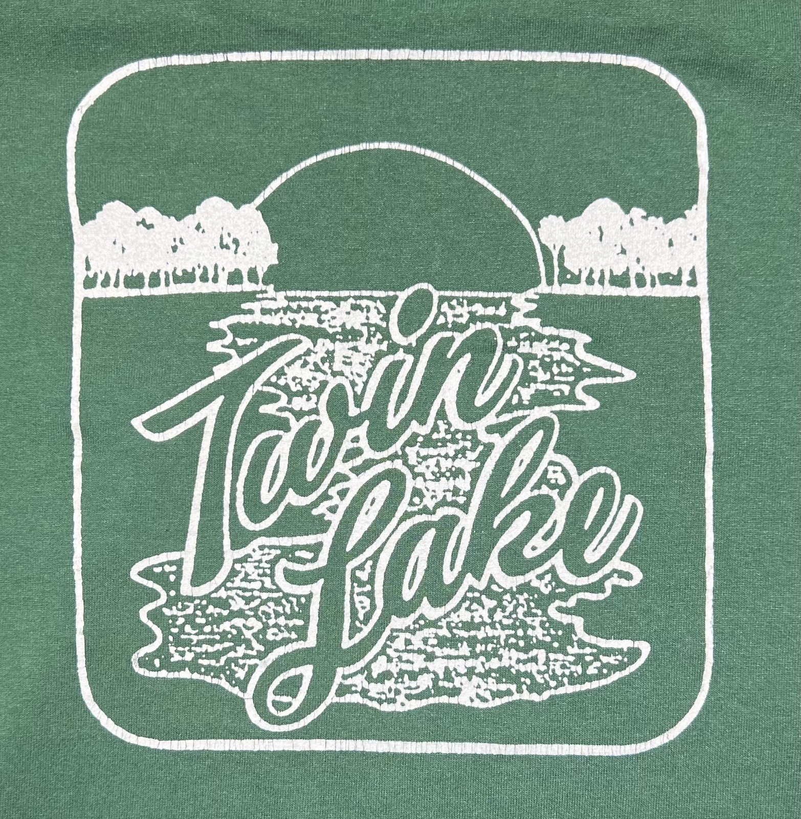 VINTAGE SINGLE STITCH Michigan Twin Lake Tee Green XL Hanes Heavyweight