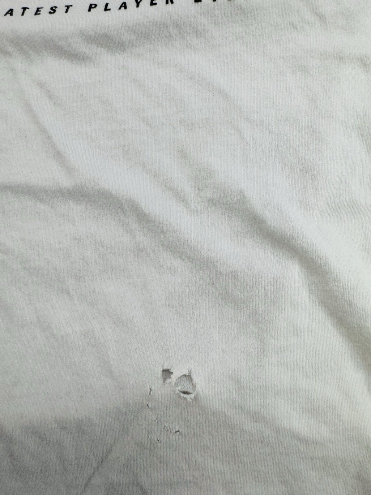 Nike Air Jordan T-Shirt Graphic Print Mens Size Large White Red 3rd Pick Hole