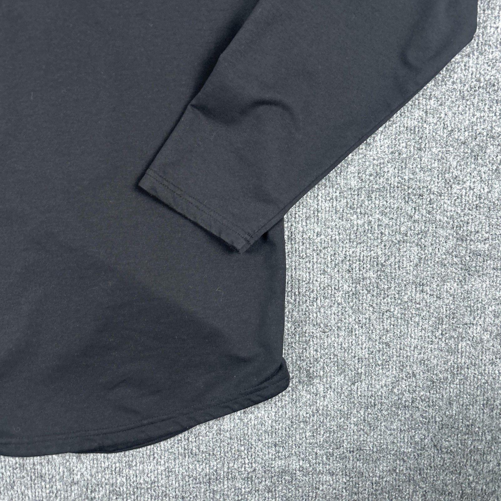 BYLT Shirt Mens 2XL Black Drop-Cut Hooded Long Sleeve Tee Tagless Lightweight