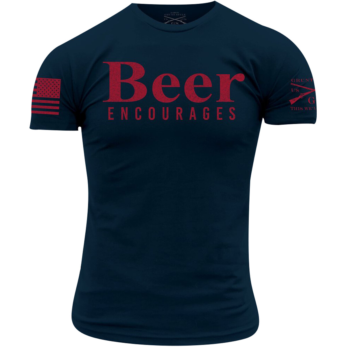 Grunt Style Beer Encourages T-Shirt – Midnight Navy