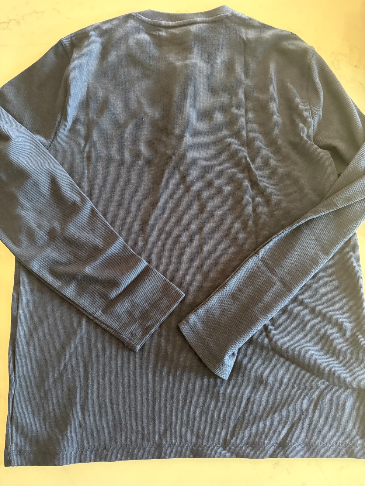 Banana Republic Cozy Jersey Henley Mens Large Navy Blue Long Sleeve NWT