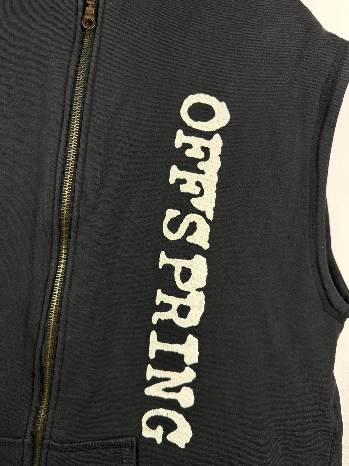 Vintage 90&rsquo;s Offspring Smash Band Jacket Sleveless Shirt Rare Hooded Size L