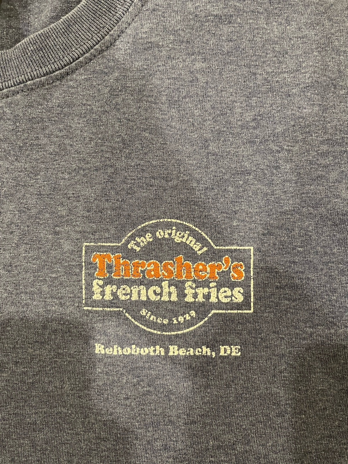 Thrasher&rsquo;s French Fries Rehoboth Beach Delaware T-Shirt Navy Blue Large Gidan
