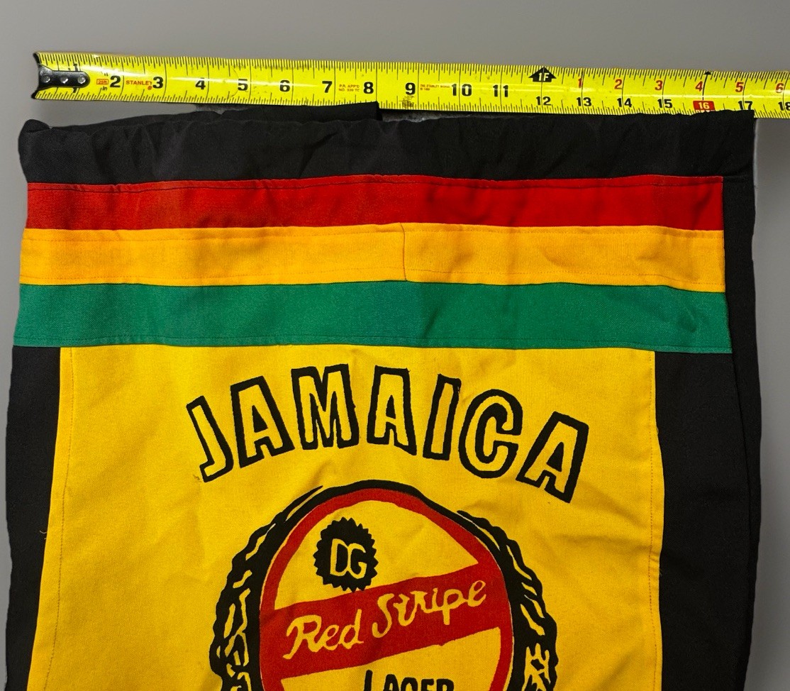 Vintage Jamaica Red Stripe Beer Rasta Reggae Drawstring Festival Bag -530