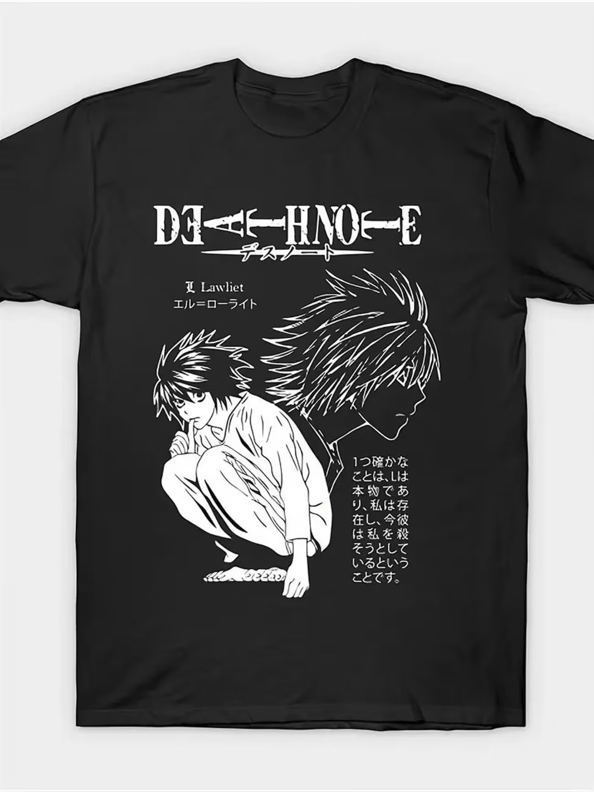 Men&rsquo;s 100% Cotton Anime Ninja Anime Manga Graphic T-Shirt – Death Note Inspired