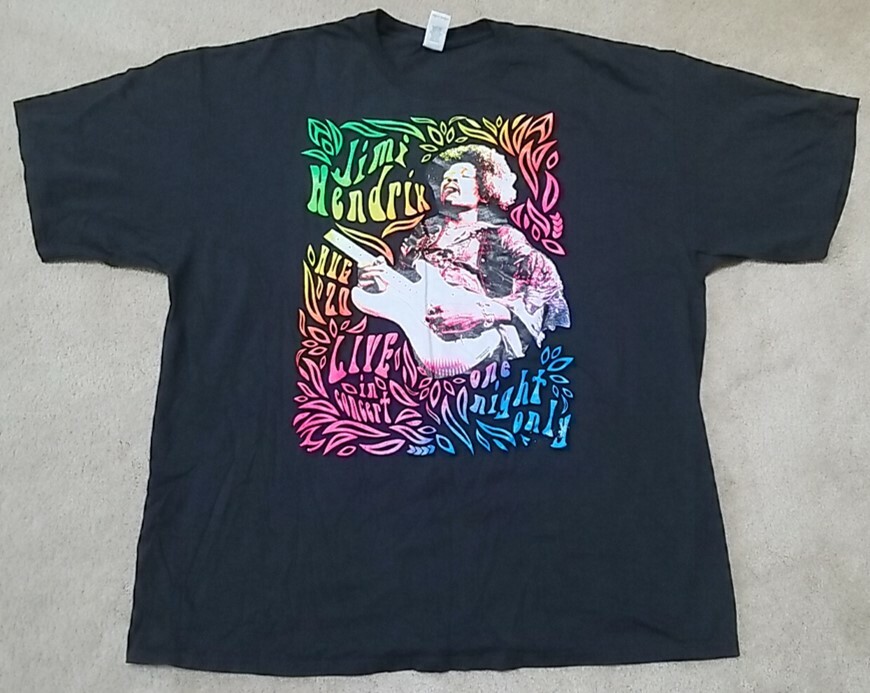 JIMI HENDRIX « ONE NIGHT ONLY » AUG 20 LIVE IN CONCERT Gildan T-Shirt Mens 3XL