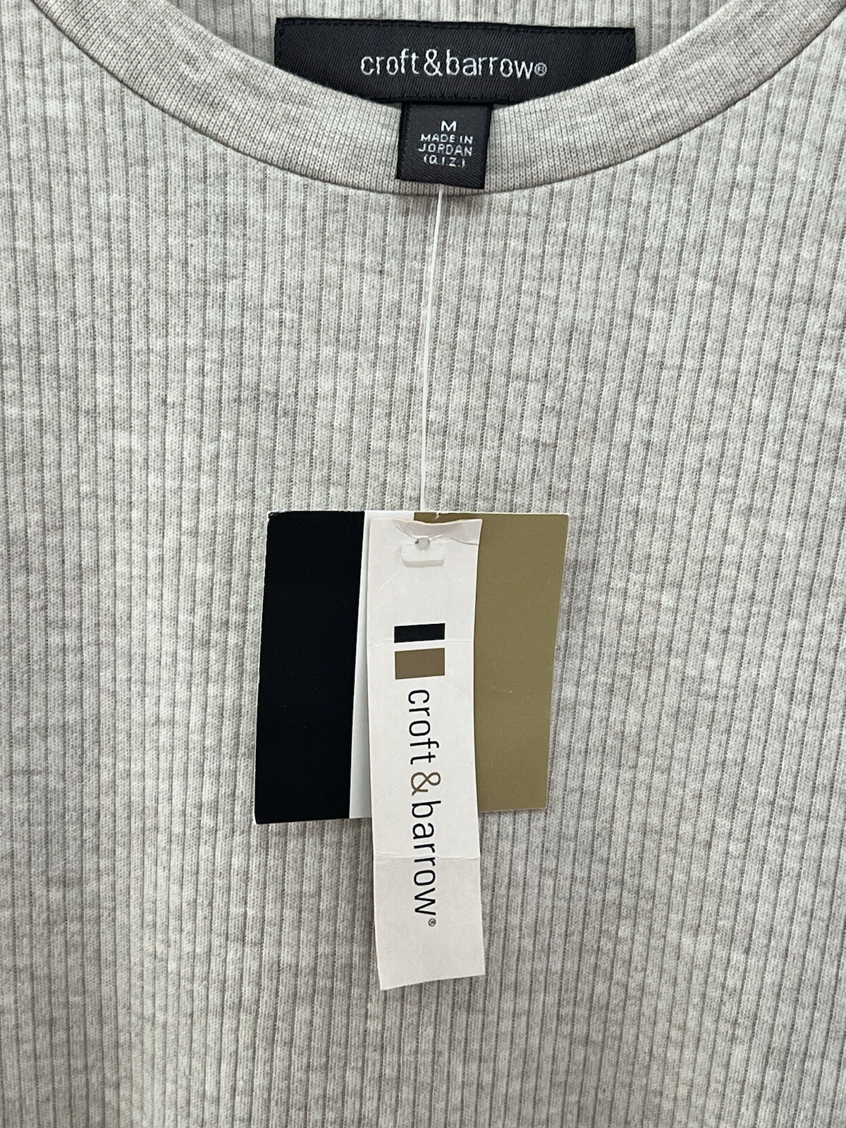 Croft & Barrow Men’s Short Sleeve Crew Neck Knit T-Shirt – Oat Heather – Medium