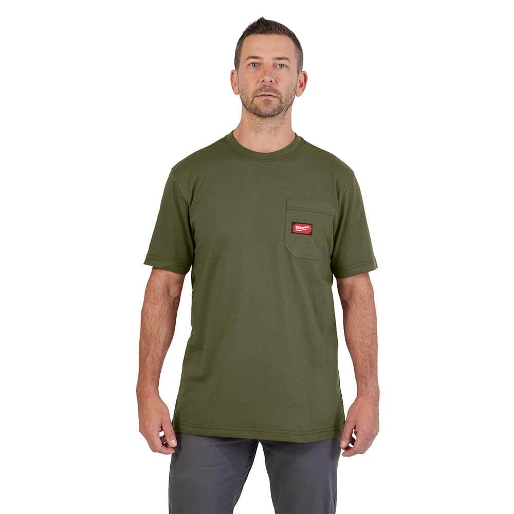 Milwaukee Men&rsquo;s Medium Green GRIDIRON Cotton/Polyester Short-Sleeve T-Shirt