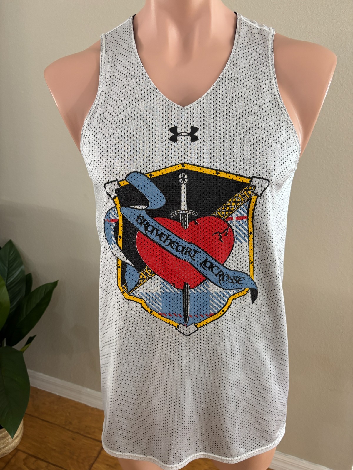 Under Armour Reversible Braveheart Lacrosse Jersey #12 Tank Top T Shirt Mens S
