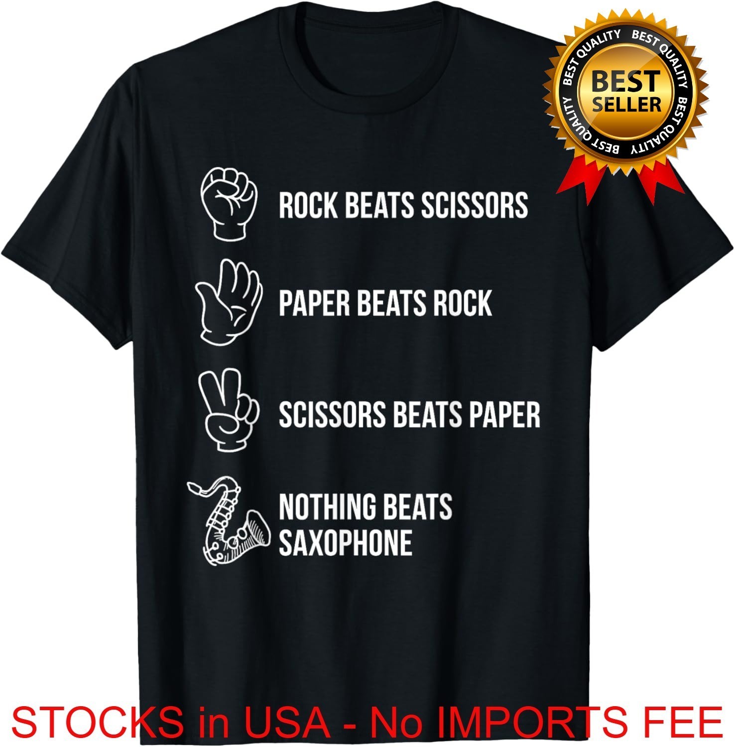 Saxophone Hand Signals Shirt Funny Music Tee Hot Deal T-Shirt S-4XL