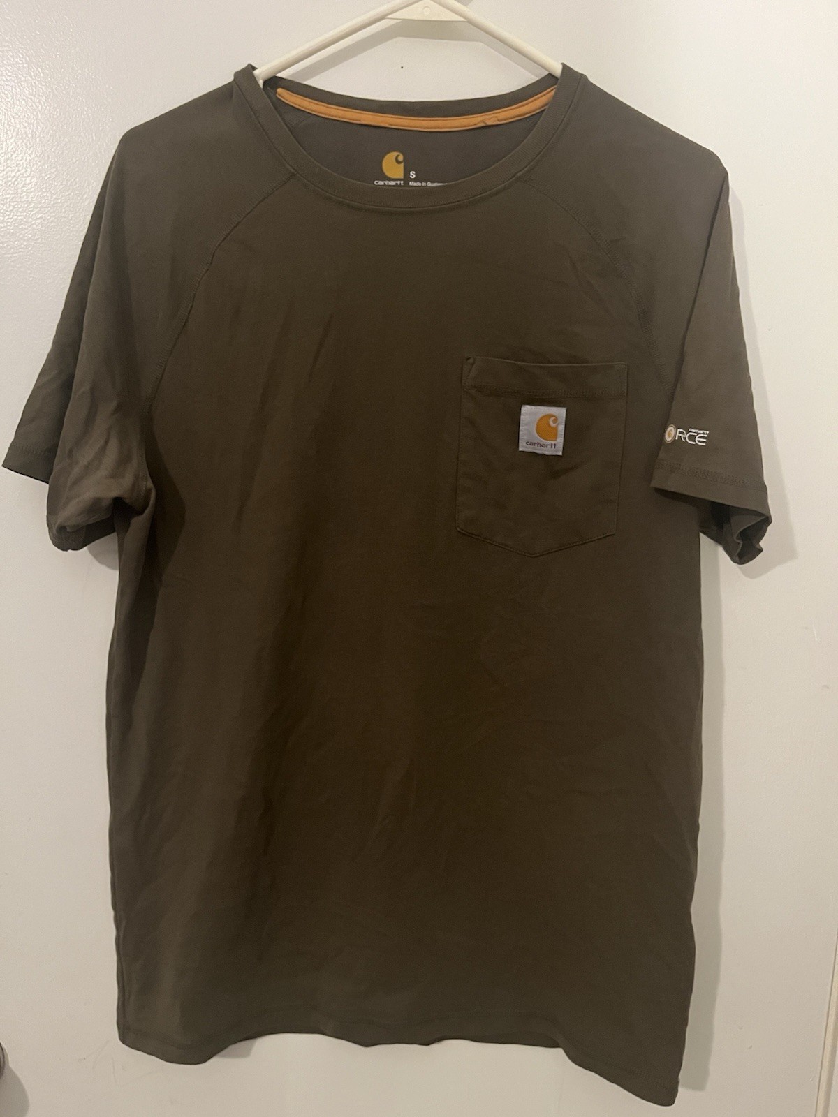 Carhartt Men’s Relaxed Fit Pocket Logo Cotton Crew Neck Tee S Green