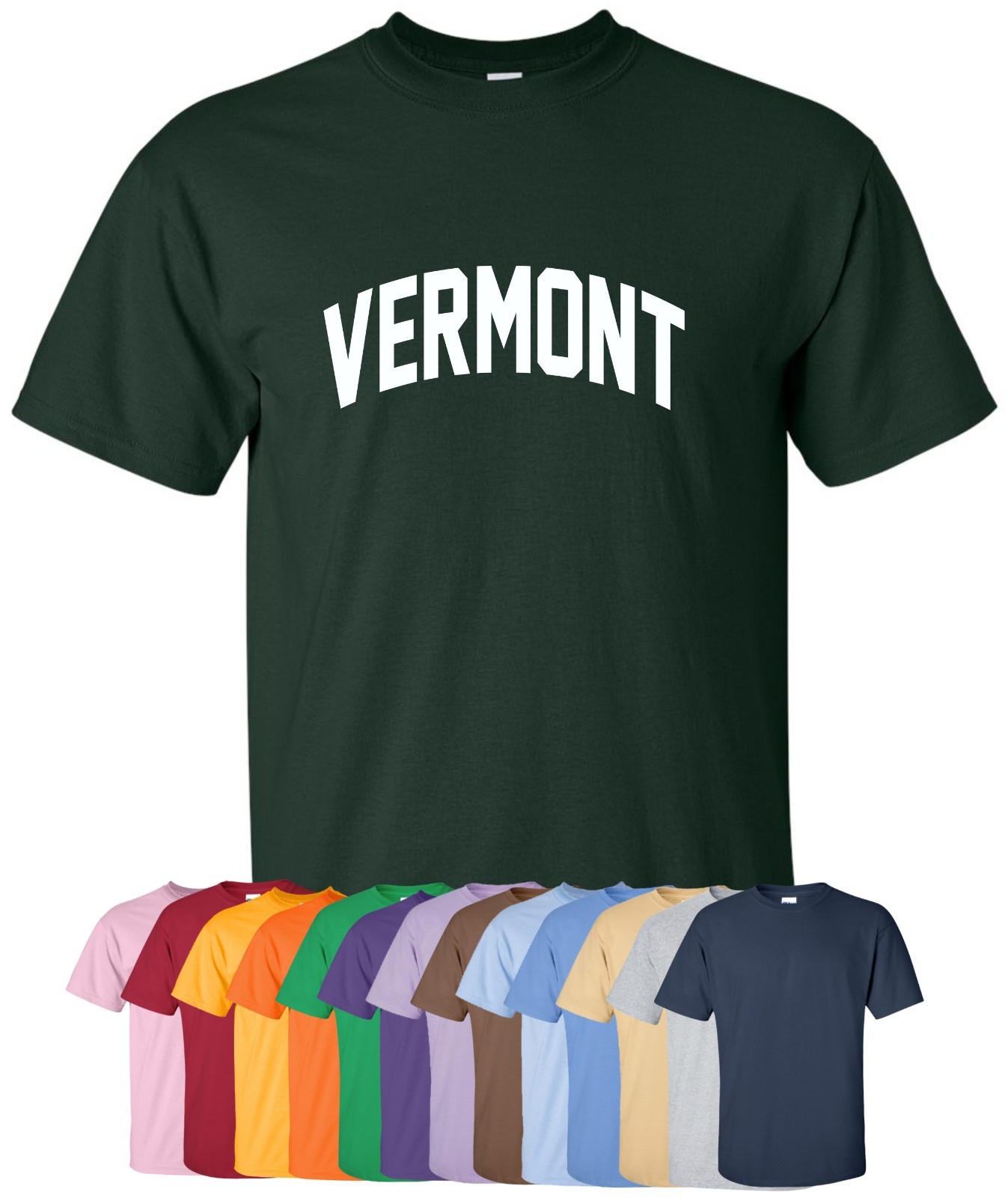 New « Vermont » T-Shirt in S-4XL, 30+ Colors! green mountain state home life love