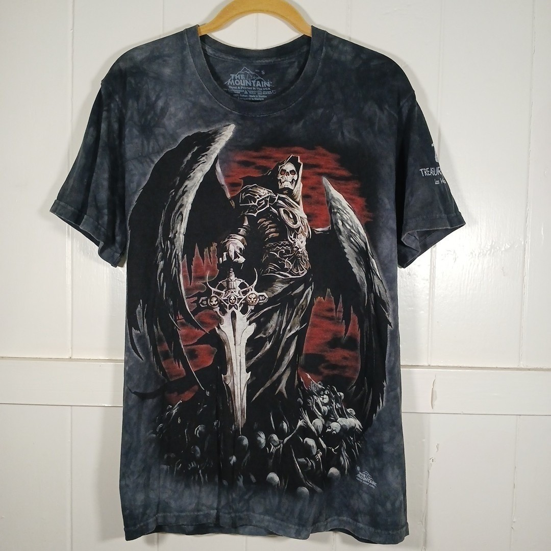 The Mountain Death Wish Grim Reaper Skulbone Tie Dye Shirt Tee Small Abrar Ajmal