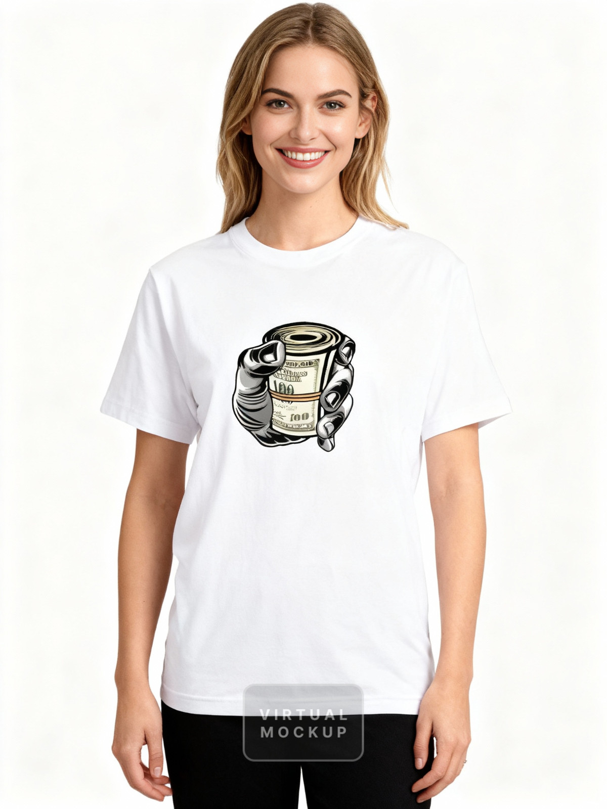 UNISEX MEN WOMEN TEE TSHIRT SUBLIMATION 100% POLYESTER MONEY GRIP CASH BIG HAND