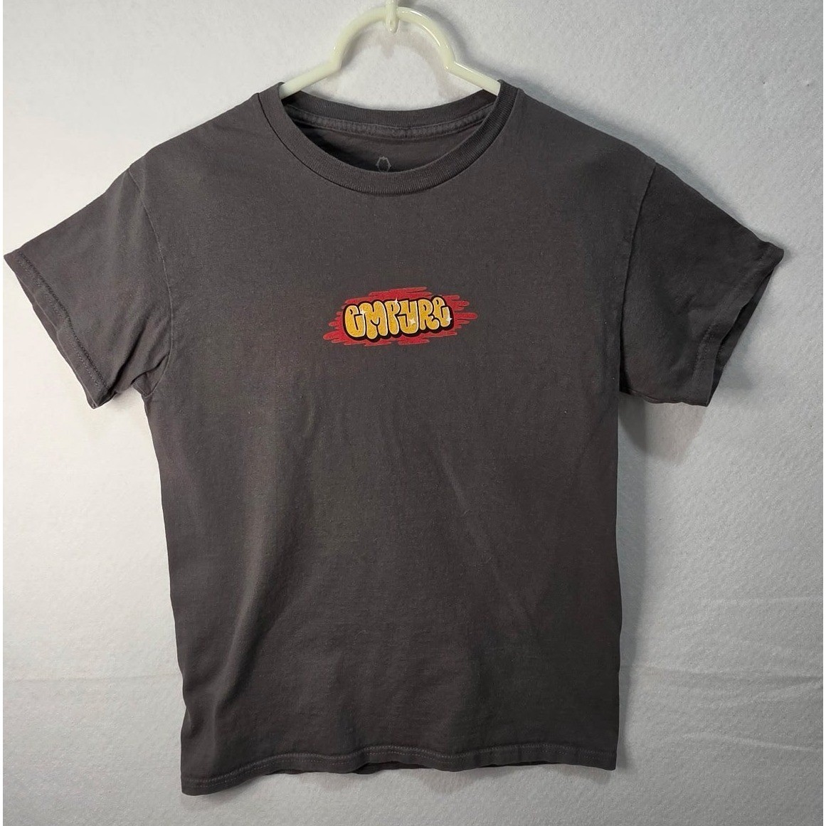 Empyre Mens Small Charcoal Grey Graphic T-Shirt Bubble Logo Skate Streetwear