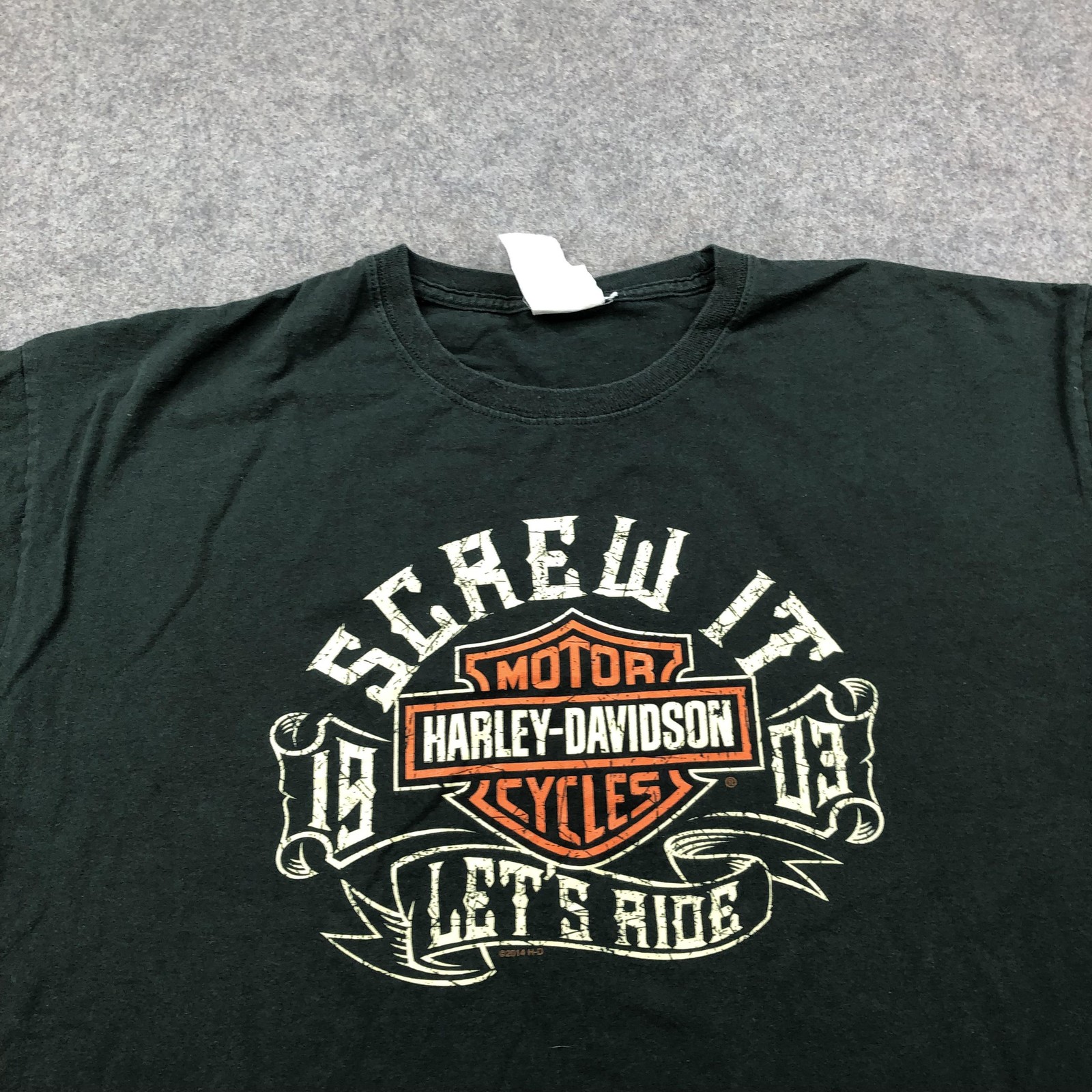 Harley-Davidson Shirt Mens XL Black Screw It Lets Ride Bumpus 2014 Bike
