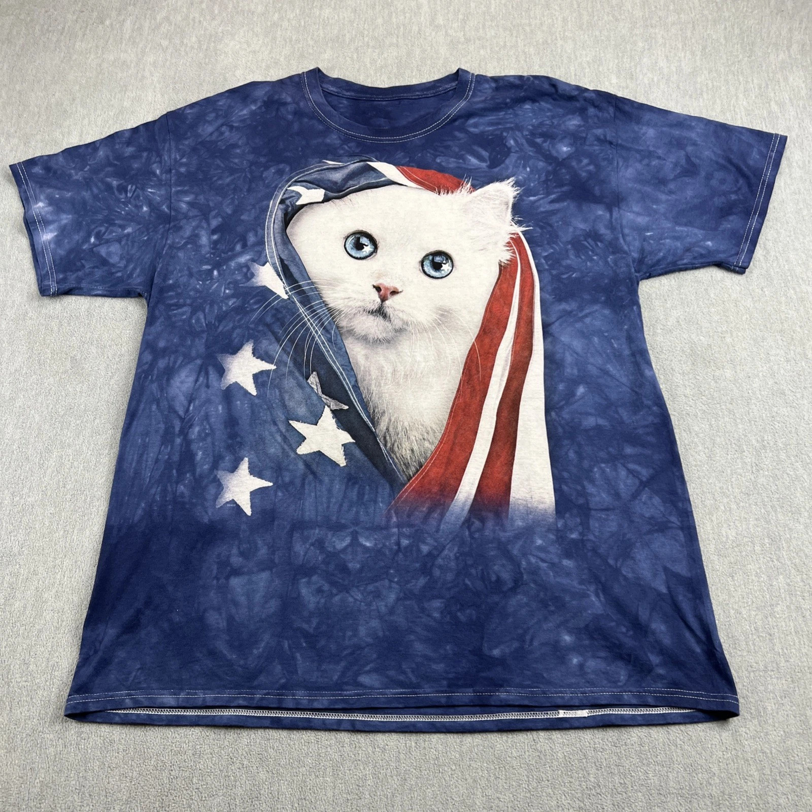 USA American Flag Kitty Cat T-Shirt Men’s XL Patriotic Kitten